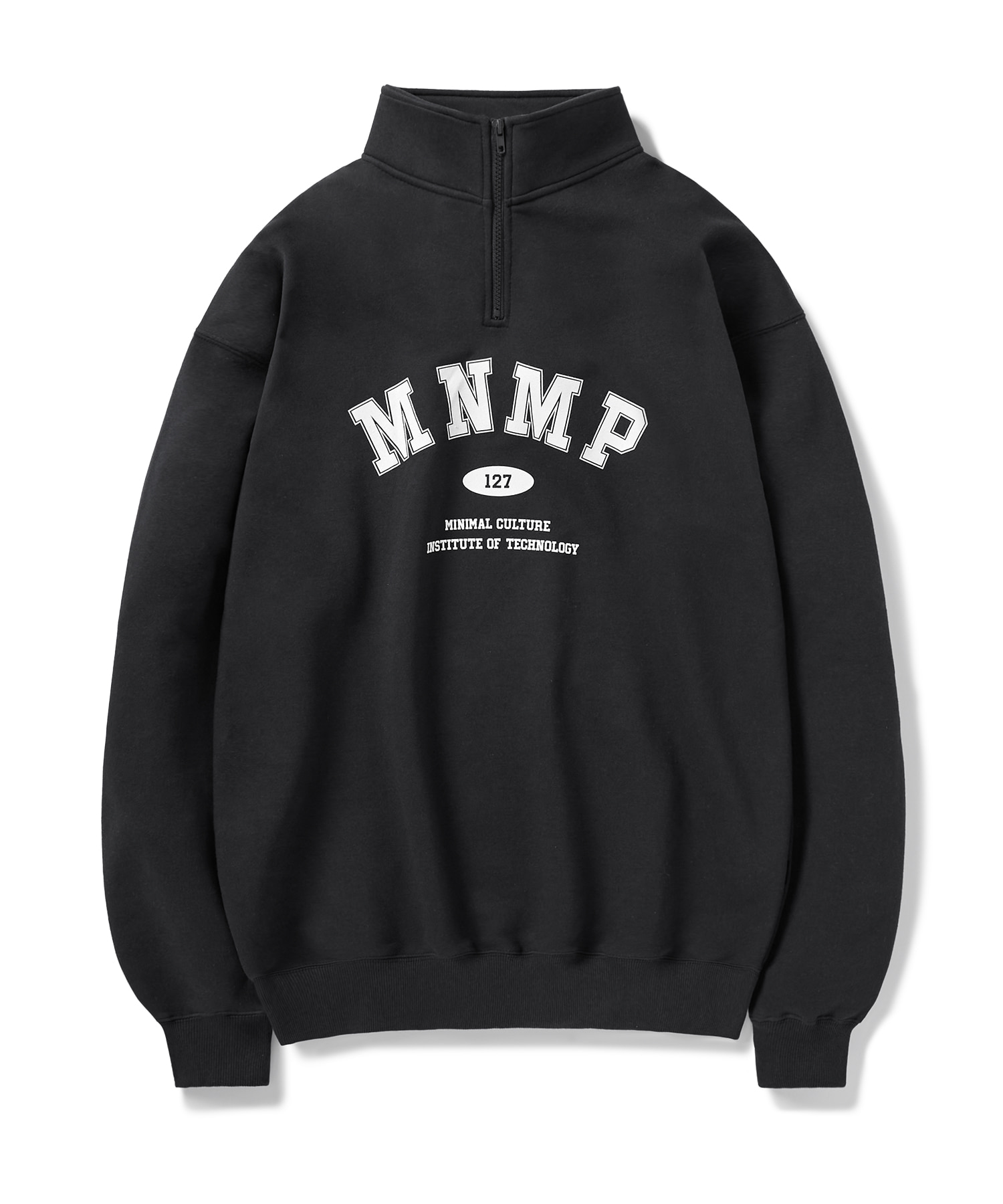 MNMP 하프 집업 맨투맨 티셔츠 MZT708 [BLACK]